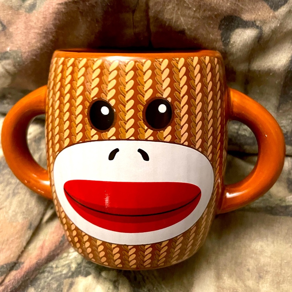 Gallerie Sock Monkey Coffee Mug NWOT